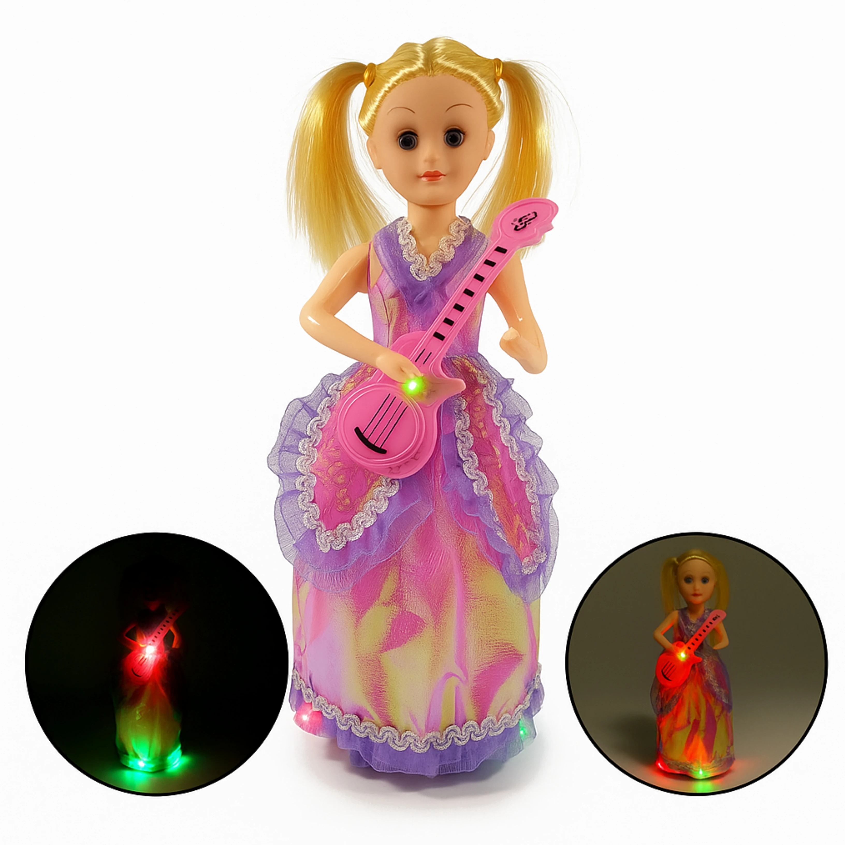 Fashion Girl Doll Lights Singing And Dancing With Guitar For Kids